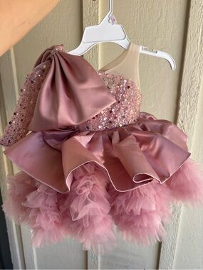 Girls' Pink Sequin & Tulle Party Dress